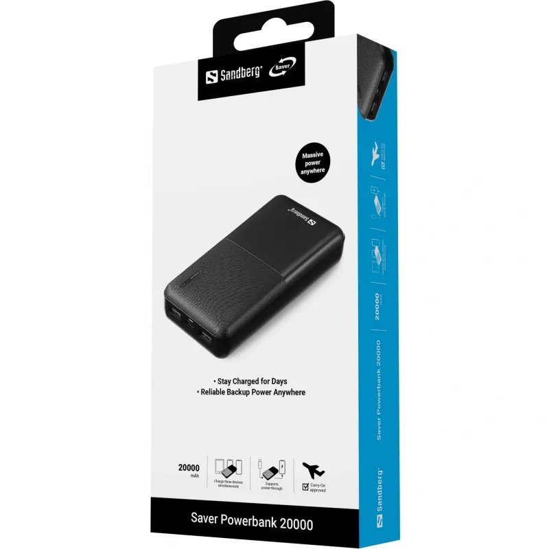 Powerbank portatile Sandberg Saver Powerbank 20000, 20000 mAh
