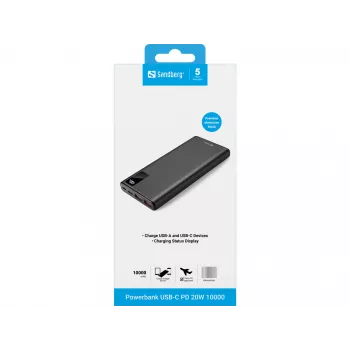 Batteria portatile Sandberg Powerbank USB-C PD 20W 10000, 10000 mAh
