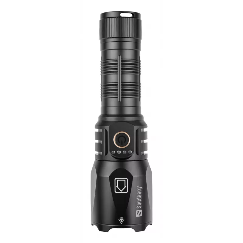 Sandberg Survivor Torch Powerbank 5000, torcia portatile, nero, alluminio, IPX4, -30 – 40 °C, FCC, RoHS, UKCA, CE
