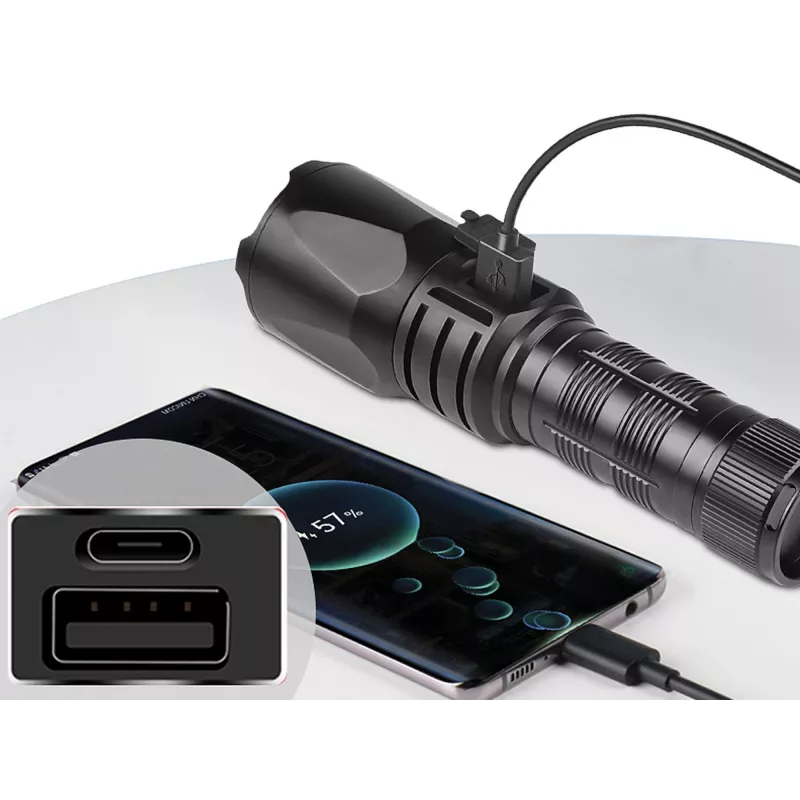 Sandberg Survivor Torch Powerbank 5000, torcia portatile, nero, alluminio, IPX4, -30 – 40 °C, FCC, RoHS, UKCA, CE