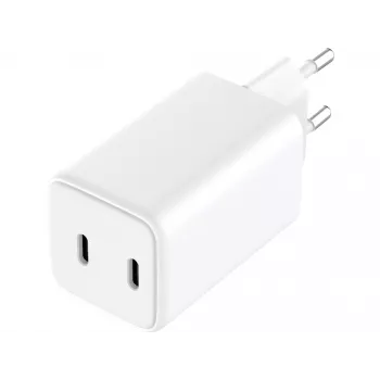 Caricabatterie AC Sandberg Dual USB-C PD65W EU, per interni, AC, 20 V, 3,25 A, bianco
