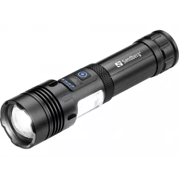 Sandberg Survivor 7in1 Torch Powerbank 5000, torcia portatile, nero, alluminio, LED, 2 lampade, 200 lm
