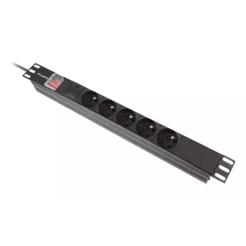 PDU Lanberg PDU-05E-0200-BK 5 prese AC 1U nero