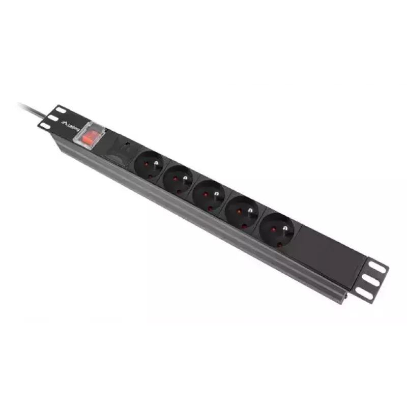 PDU Lanberg PDU-05E-0200-BK 5 prese AC 1U nero