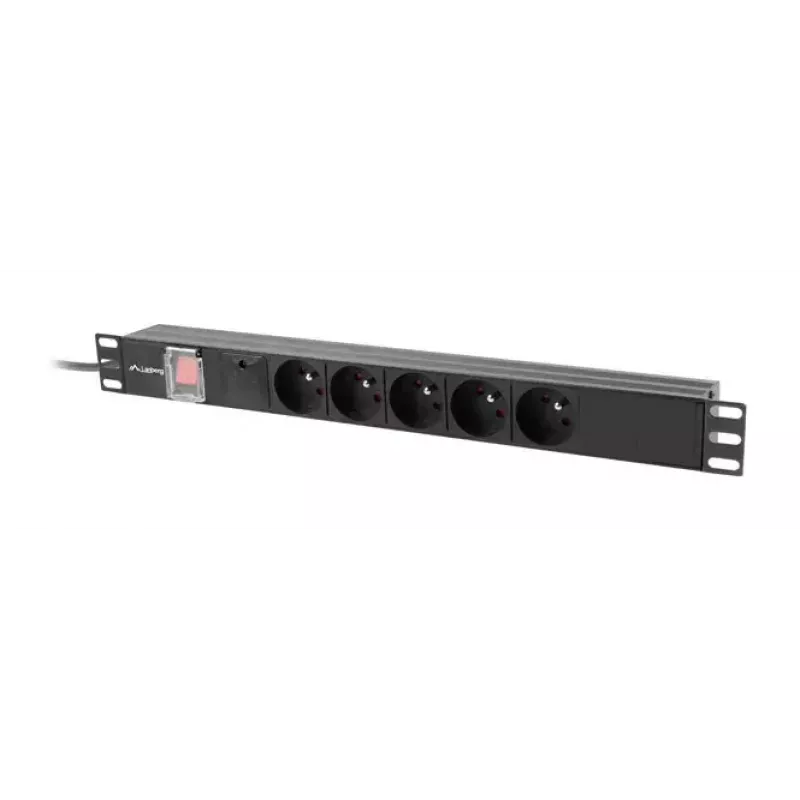 PDU Lanberg PDU-05E-0200-BK 5 prese AC 1U nero