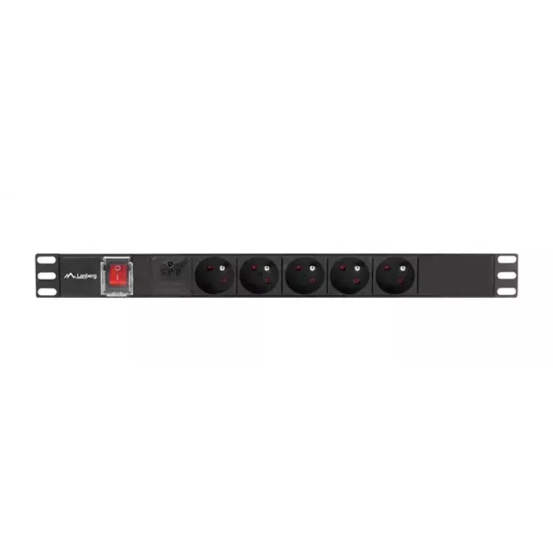 PDU Lanberg PDU-05E-0200-BK 5 prese AC 1U nero