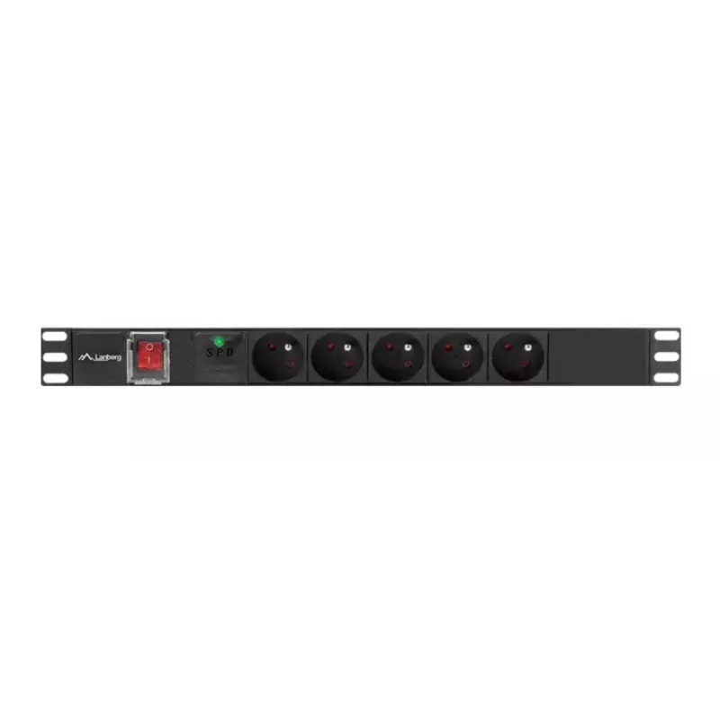 PDU Lanberg PDU-05E-0200-BK 5 prese AC 1U nero