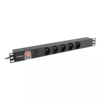 PDU Lanberg PDU-05E-0200-BK 5 prese AC 1U nero