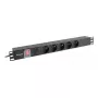 PDU Lanberg PDU-05E-0200-BK 5 prese AC 1U nero