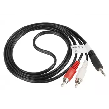 Cavo audio LANBERG 3,5 mm a 2× connettori RCA 1,5 m nero