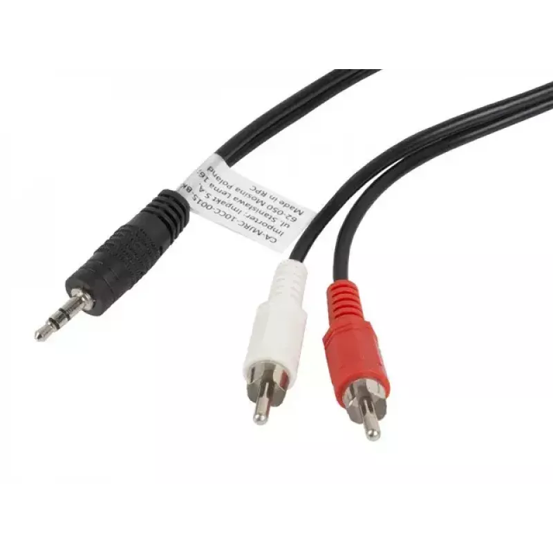 Cavo audio LANBERG 3,5 mm a 2× connettori RCA 1,5 m nero