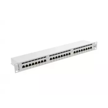 Patch panel Lanberg 24 porte 1U, Cat. 6, schermato, grigio