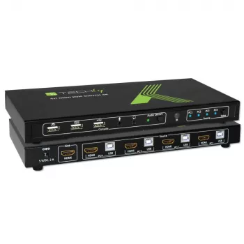 Techly 4x1 USB HDMI 4Kx2K IDATA KVM-HDMI4U switch KVM nero
