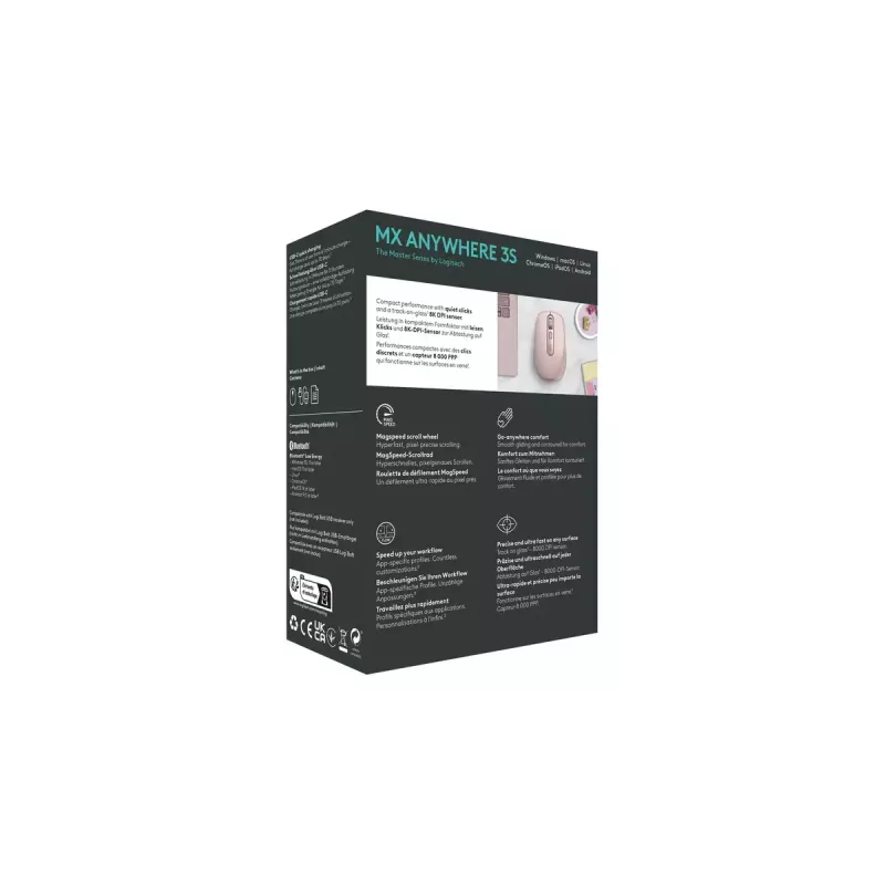 Mouse Logitech MX 3S Rosa USB Ottico