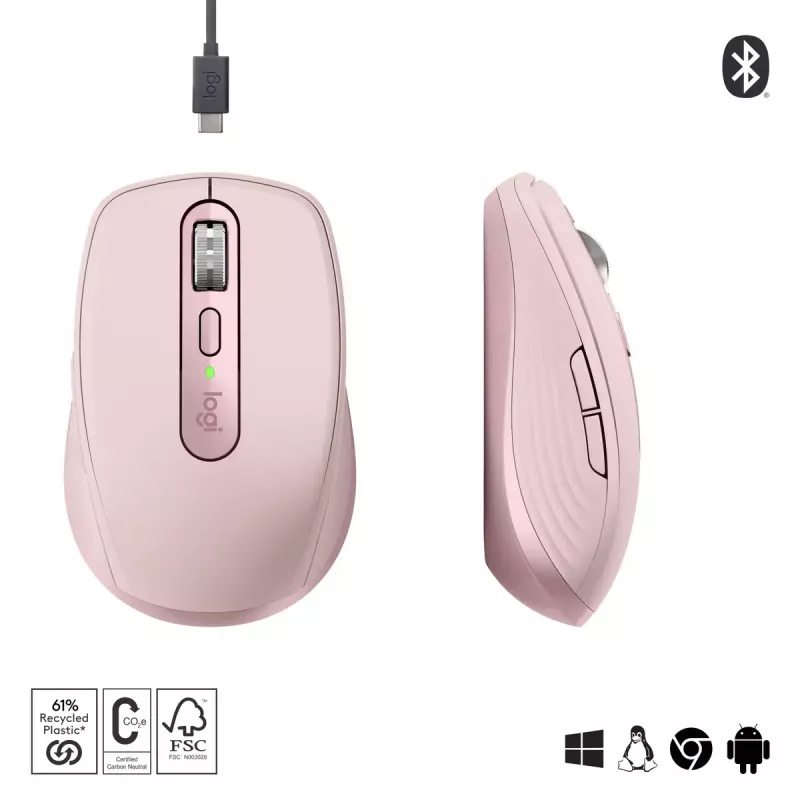Mouse Logitech MX 3S Rosa USB Ottico