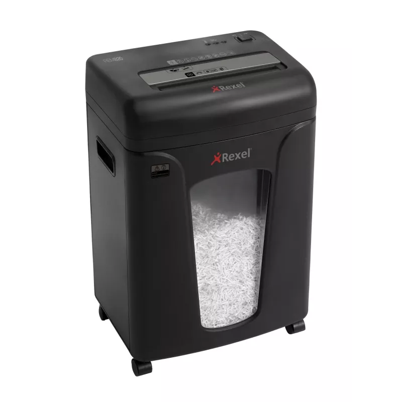 Rexel Mercury REM820 distruggidocumenti, taglio a microframmenti 2 x 15 mm, P-5, 9 fogli, 21 l, cestino da 220 fogli, 22,5 cm, 58 dB, nero