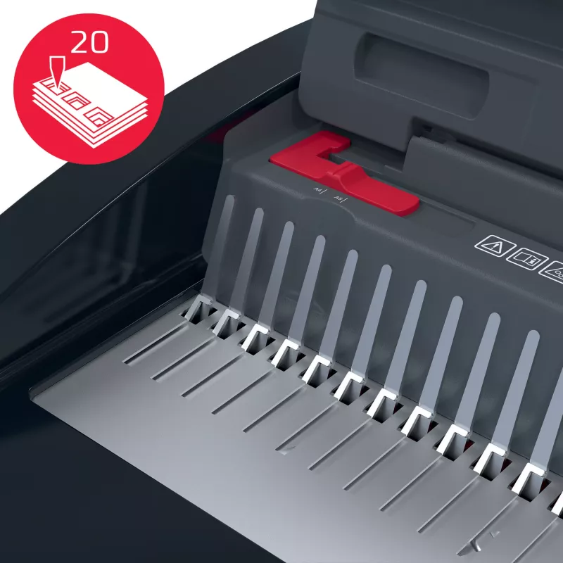GBC CombBind CB20 rilegatrice a pettine in plastica, nero/argento/rosso