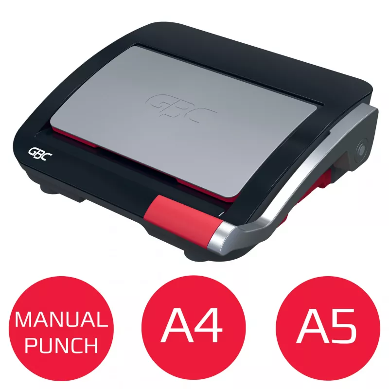 GBC CombBind CB20 rilegatrice a pettine in plastica, nero/argento/rosso