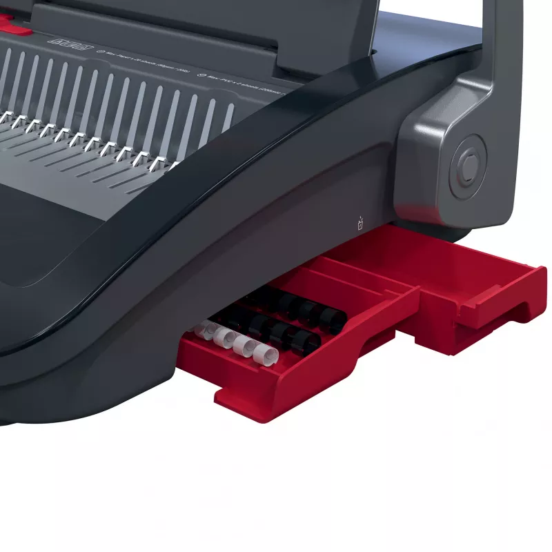 GBC CombBind CB20 rilegatrice a pettine in plastica, nero/argento/rosso