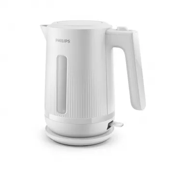 Philips Serie 3000 bollitore, 1,7 l, 2200 W, bianco, plastica, protezione contro il surriscaldamento, senza filo