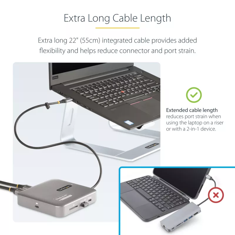 StarTech.com docking station USB-C, doppio 4K 60Hz HDMI, compatibile con Macbook Pro (M1/M2/M3/M4) e Windows, hub USB-A/USB-C 10Gbps, 100W Power Delivery, GbE, SD, cavo 56cm