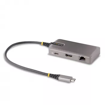 StarTech.com Adattatore multiporta USB-C – HDMI 4K 60Hz – HDR – hub USB 3.0 a 2 porte 5Gbps – Power Delivery pass-through 100W – GbE – certificato Works with Chromebook – Windows/macOS