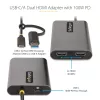StarTech.com adattatore USB-C a doppio HDMI – USB-C o A a 2x HDMI – 4K 60Hz – 100W Power Delivery Pass-Through – cavo integrato da 30 cm (1ft) – convertitore USB-HDMI multi-monitor per laptop – TAA