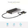 StarTech.com adattatore USB-C a doppio HDMI – USB-C o A a 2x HDMI – 4K 60Hz – 100W Power Delivery Pass-Through – cavo integrato da 30 cm (1ft) – convertitore USB-HDMI multi-monitor per laptop – TAA