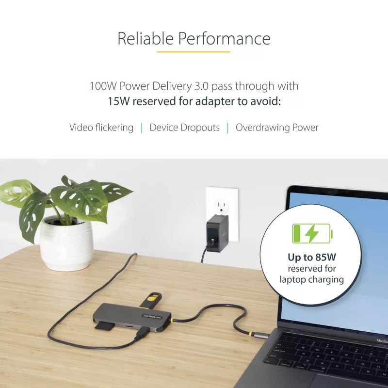 StarTech.com adattatore multiporta USB-C – video HDMI 4K 60Hz, hub USB-A a 3 porte 5Gbit/s, 100W USB Power Delivery pass-through/GbE/SD/MicroSD, cavo 30cm, docking station portatile per laptop