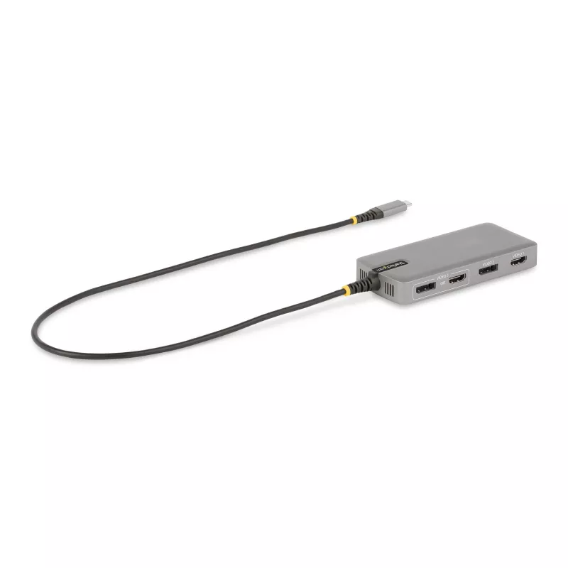 StarTech.com adattatore multiporta USB-C triple monitor, doppio 4K 60Hz + 4K 30Hz HDMI & DisplayPort, hub USB a 3 porte 10Gbps, 100W PD pass-through, GbE, travel dock, Windows & ChromeOS