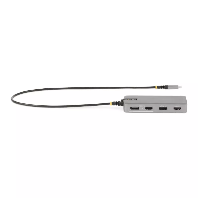 StarTech.com adattatore multiporta USB-C triple monitor, doppio 4K 60Hz + 4K 30Hz HDMI & DisplayPort, hub USB a 3 porte 10Gbps, 100W PD pass-through, GbE, travel dock, Windows & ChromeOS