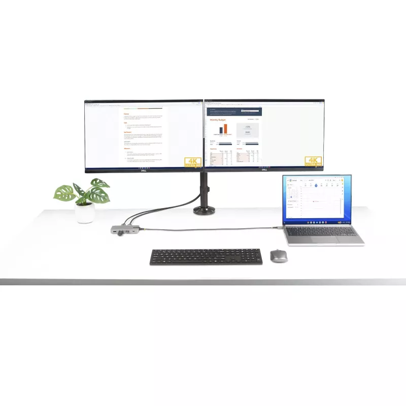 StarTech.com adattatore multiporta USB-C triple monitor, doppio 4K 60Hz + 4K 30Hz HDMI & DisplayPort, hub USB a 3 porte 10Gbps, 100W PD pass-through, GbE, travel dock, Windows & ChromeOS