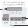 StarTech.com adattatore multiporta USB-C triple monitor, doppio 4K 60Hz + 4K 30Hz HDMI & DisplayPort, hub USB a 3 porte 10Gbps, 100W PD pass-through, GbE, travel dock, Windows & ChromeOS