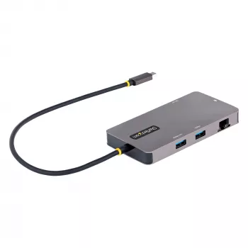 StarTech.com adattatore multiporta USB-C, video doppio HDMI, 4K 60Hz, hub USB-A 2x 5 Gbit/s, 100 W Power Delivery pass-through/GbE/SD/MicroSD, cavo 30 cm, travel dock, docking station per laptop