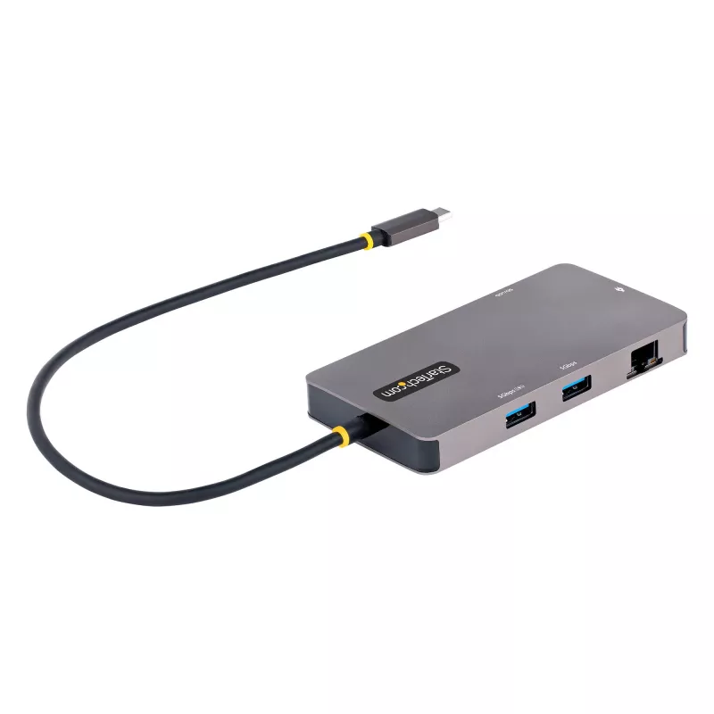 StarTech.com adattatore multiporta USB-C, video doppio HDMI, 4K 60Hz, hub USB-A 2x 5 Gbit/s, 100 W Power Delivery pass-through/GbE/SD/MicroSD, cavo 30 cm, travel dock, docking station per laptop