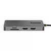 StarTech.com adattatore multiporta USB-C, video doppio HDMI, 4K 60Hz, hub USB-A 2x 5 Gbit/s, 100 W Power Delivery pass-through/GbE/SD/MicroSD, cavo 30 cm, travel dock, docking station per laptop