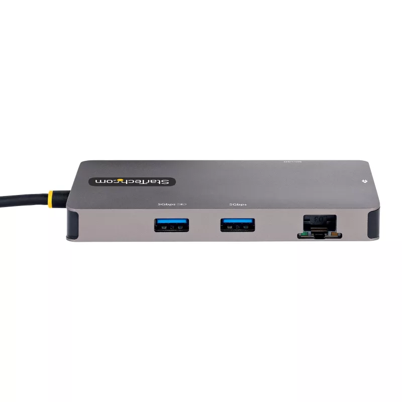 StarTech.com adattatore multiporta USB-C, video doppio HDMI, 4K 60Hz, hub USB-A 2x 5 Gbit/s, 100 W Power Delivery pass-through/GbE/SD/MicroSD, cavo 30 cm, travel dock, docking station per laptop