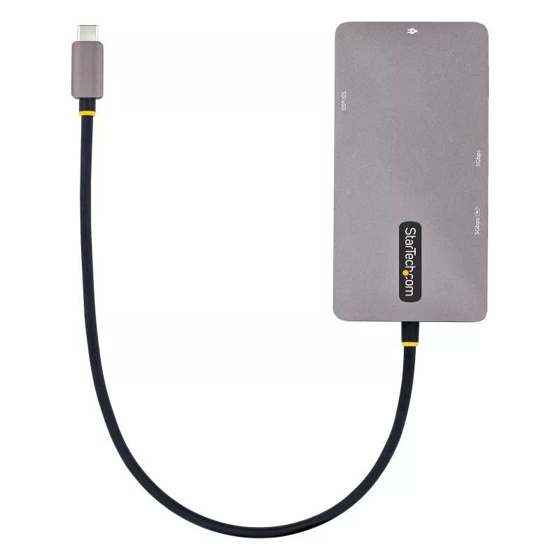 StarTech.com adattatore multiporta USB-C, video doppio HDMI, 4K 60Hz, hub USB-A 2x 5 Gbit/s, 100 W Power Delivery pass-through/GbE/SD/MicroSD, cavo 30 cm, travel dock, docking station per laptop