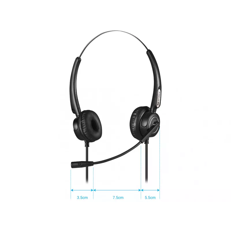 Sandberg USB Office Headset Pro Stereo, con filo, ufficio/call center, 20 - 20000 Hz, 115 g, headset, nero