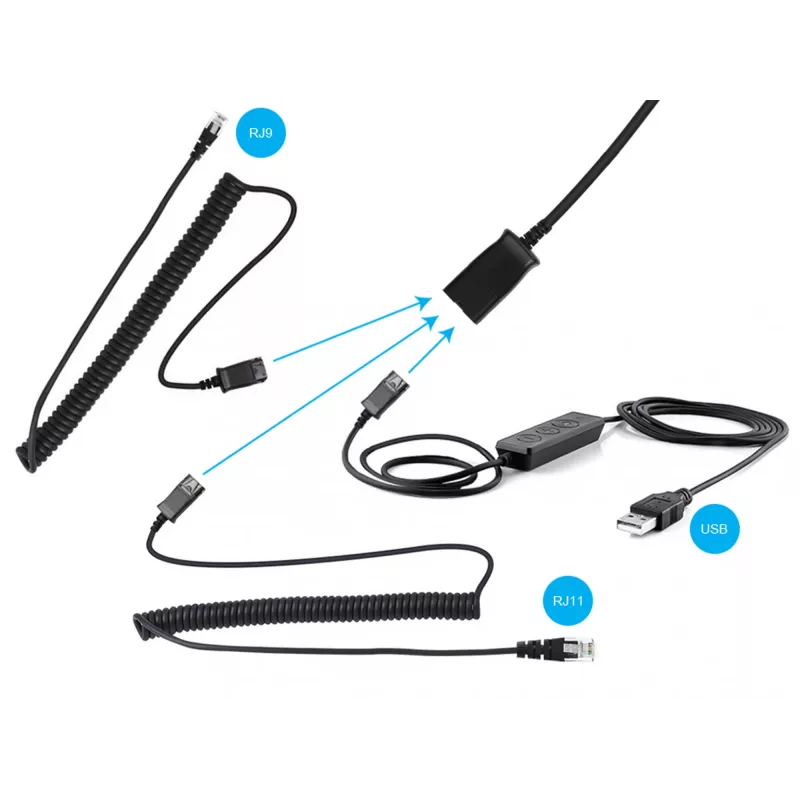 Sandberg USB+RJ9/11 Headset Pro Stereo, con filo, ufficio/call center, 20 - 7000 Hz, headset, nero