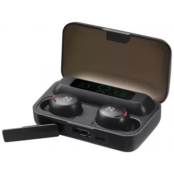 Sandberg Wireless Earbuds + Powerbank, True Wireless Stereo (TWS), 20 - 20000 Hz, chiamate/musica, headset, nero