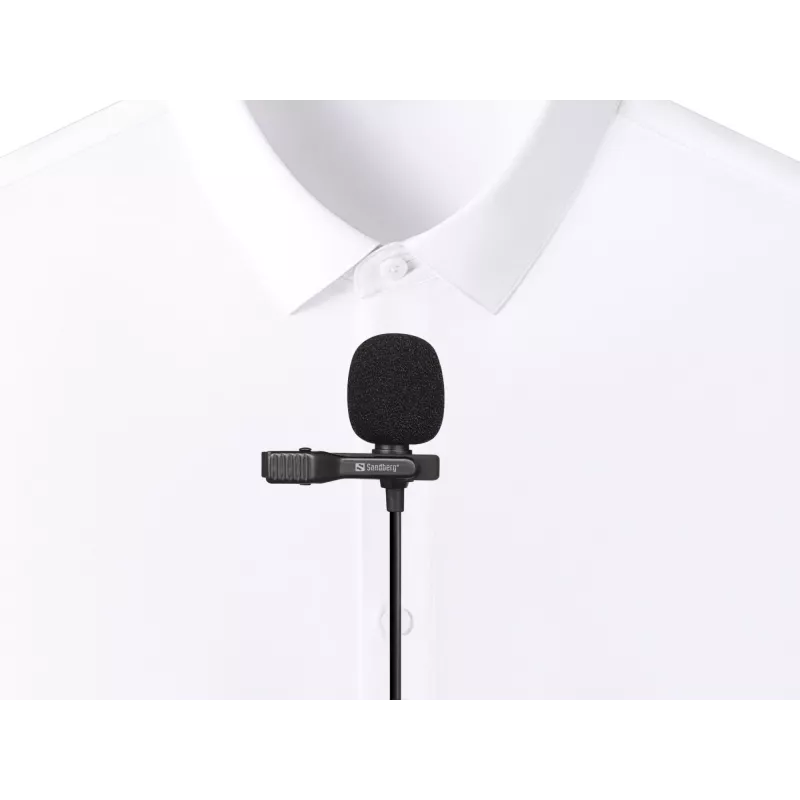 Sandberg Streamer microfono clip USB, microfono lavalier/da applicare, -38 dB, 50 - 18000 Hz, 16 Bit, 48 kHz, 84 dB