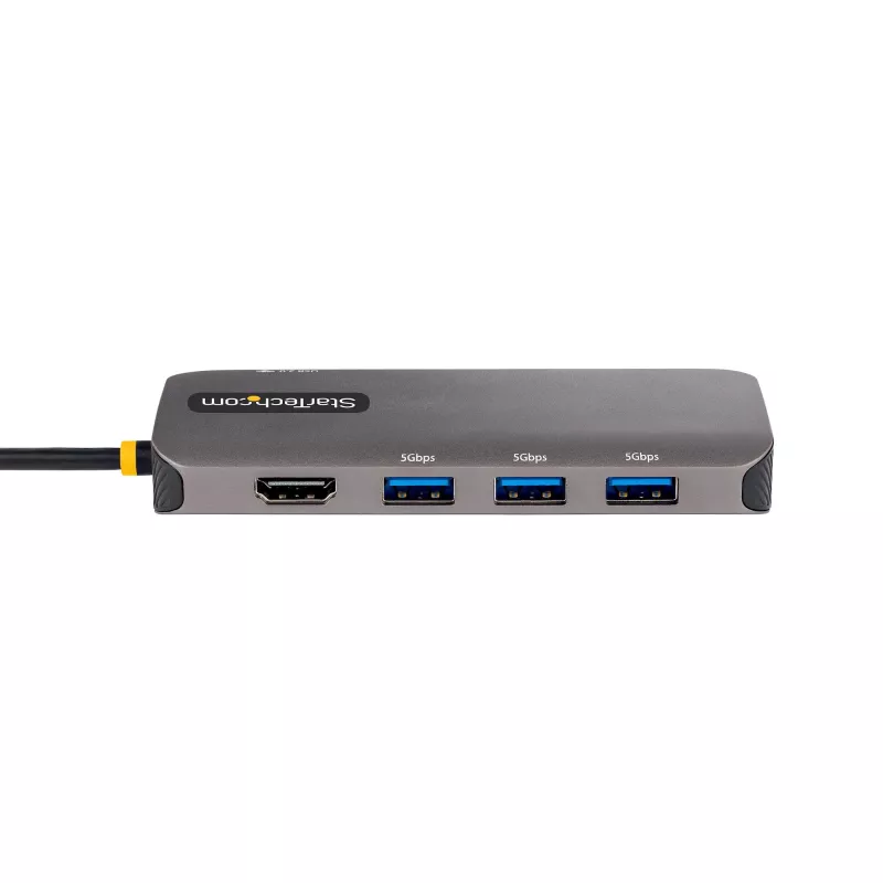 StarTech.com adattatore multiporta USB-C, video HDMI 4K 60Hz, hub USB a 3 porte 5Gbps, 100W Power Delivery Pass-Through, GbE, cavo 30 cm, mini travel dock, docking station per laptop