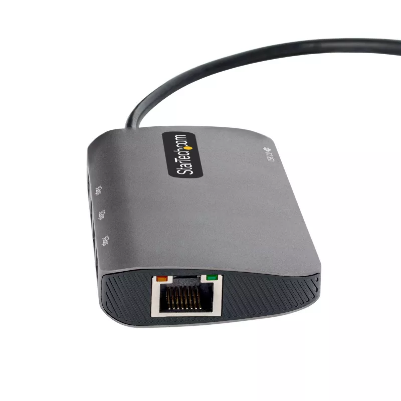StarTech.com adattatore multiporta USB-C, video HDMI 4K 60Hz, hub USB a 3 porte 5Gbps, 100W Power Delivery Pass-Through, GbE, cavo 30 cm, mini travel dock, docking station per laptop