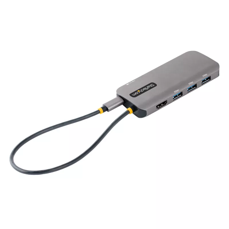 StarTech.com adattatore multiporta USB-C, video HDMI 4K 60Hz, hub USB a 3 porte 5Gbps, 100W Power Delivery Pass-Through, GbE, cavo 30 cm, mini travel dock, docking station per laptop