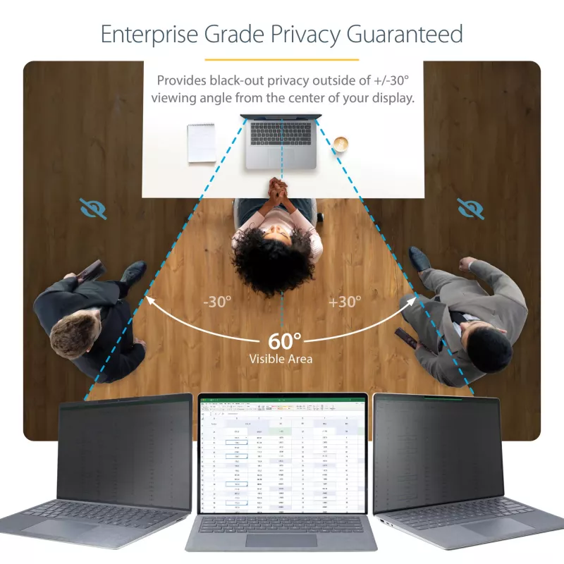 StarTech.com pellicola privacy per Surface Laptop / Surface Book 13,5 inch, filtro privacy antiriflesso con riduzione della luce blu del 51%, protezione schermo monitor con angolo di visuale ±30°, superficie opaca