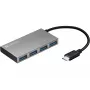 Sandberg 136-20 hub tascabile da USB-C a 4x USB 3.0, alluminio, grigio