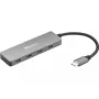Sandberg hub USB-C a 4 x USB-C, USB 3.2 Gen 1 (3.1 Gen 1) Type-C, USB 3.2 Gen 1 (3.1 Gen 1) Type-C, 10000 Mbit/s, grigio, alluminio, 0,15 m