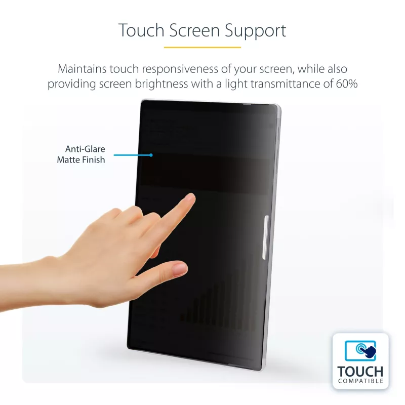 StarTech.com filtro privacy a 4 vie per laptop Surface Pro 8/9/X da 13 pollici, verticale/orizzontale, touch, angolo di visuale +/- 30°, blocca fino al 51% della luce blu, antiriflesso