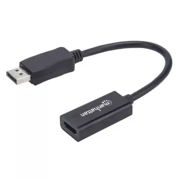 Manhattan cavo adattatore DisplayPort 1.1 a HDMI, 1080p@60Hz, connettore maschio a connettore femmina, nero, cavo 15 cm, DP con blocco, non bidirezionale, tre anni di garanzia, corrisponde a DP2HDMI